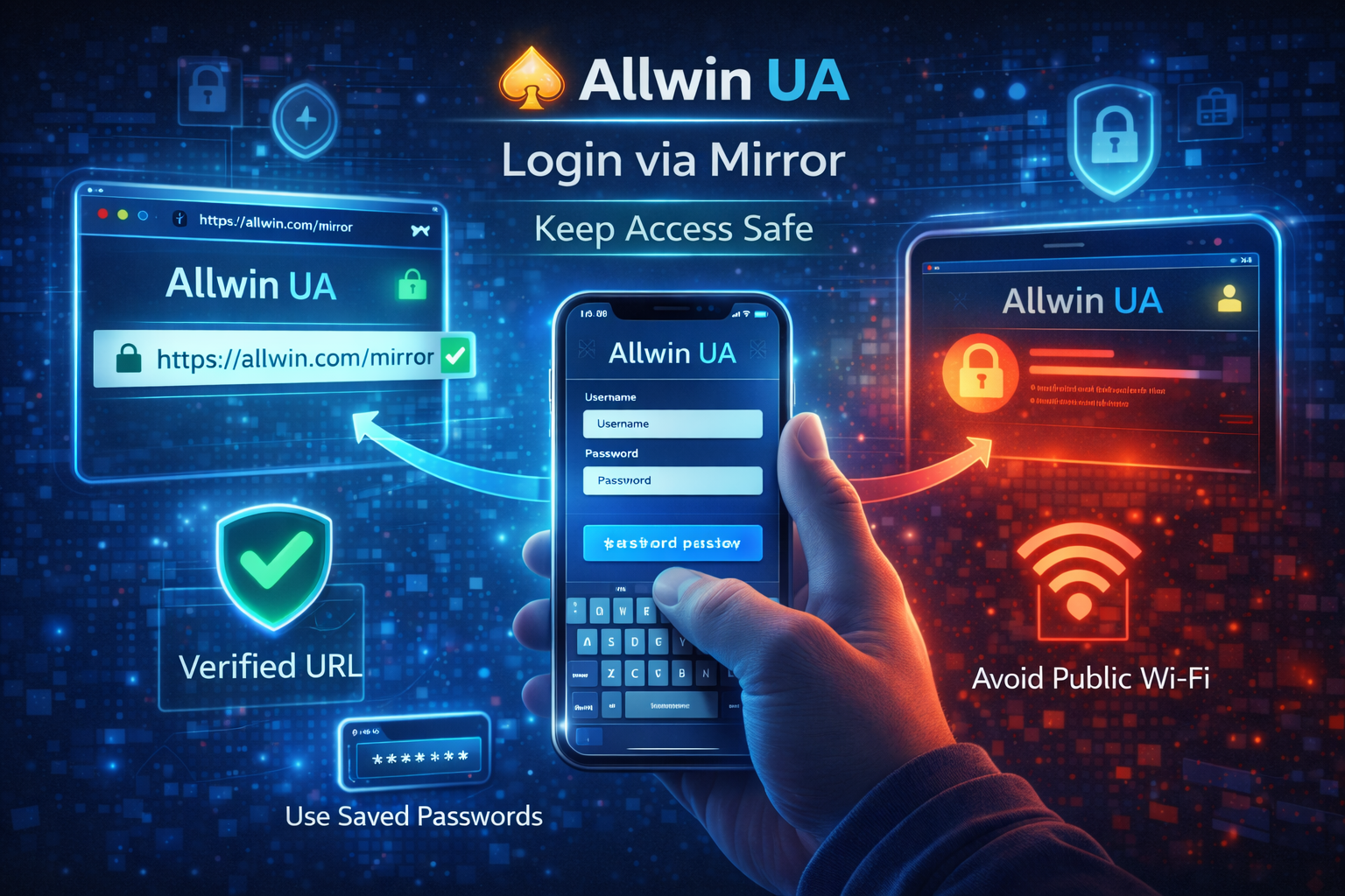 Як зайти через дзеркало Аллвін ЮА: вхід у кабінет за телефоном або email